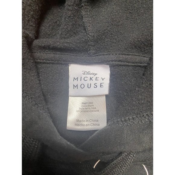 Disney Mickey Mouse Women's XL. Black‎ Hoodie Embroidered Flowers. - Picture 4 of 9